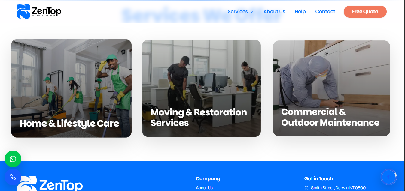 Zentop Website Mockup of fly digital